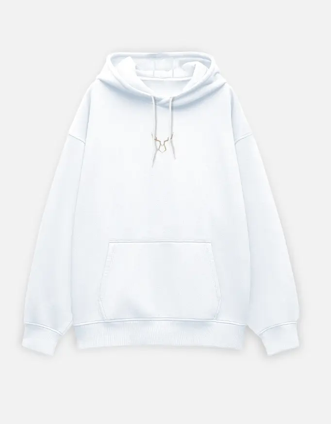 Loose Fit White Hoodie