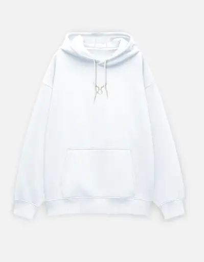 Loose Fit White Hoodie