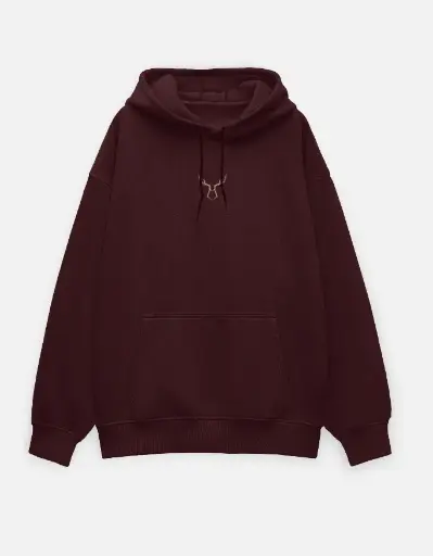 Loose Fit Maroon Hoodie